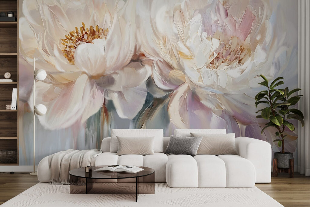 Peonías blancas en pastel — interior 3