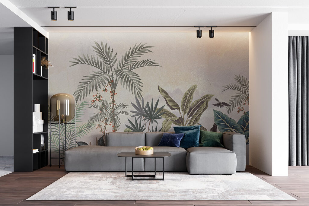 Jardín tropical con palmeras — interior 5