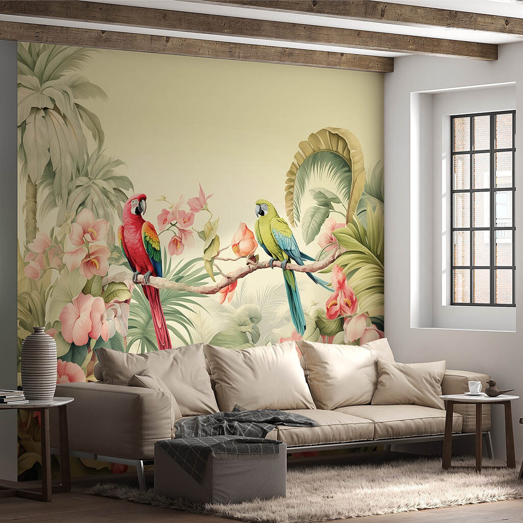 Loros entre flores tropicales — interior 3