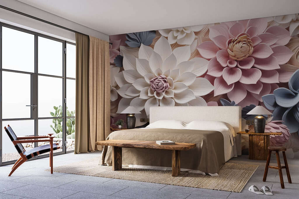 Flores pastel en relieve — interior 1