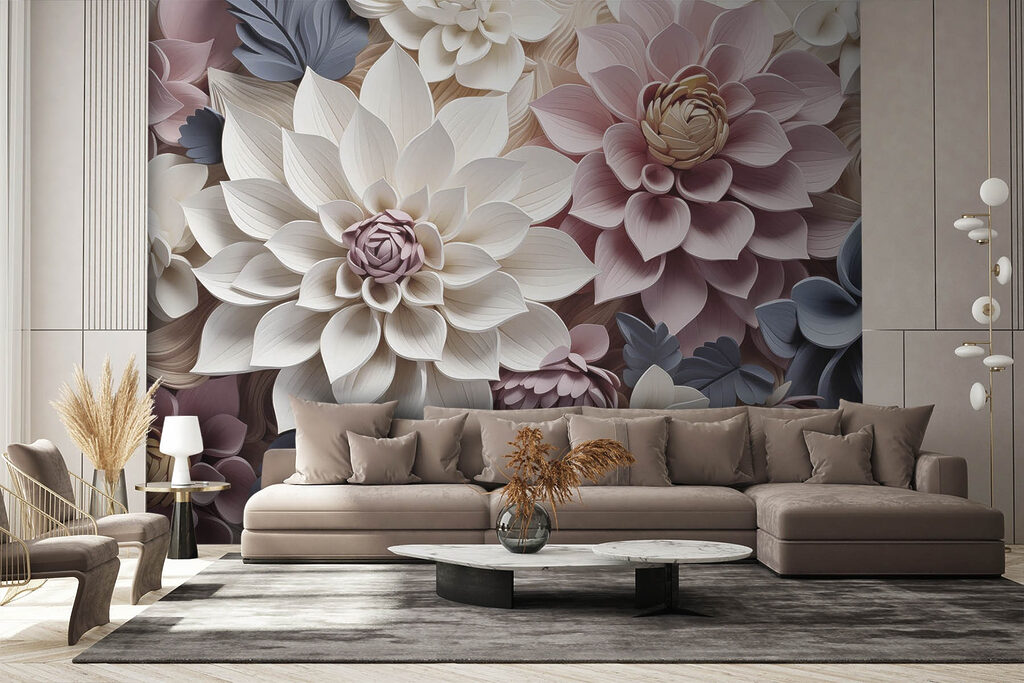 Flores pastel en relieve — interior 2