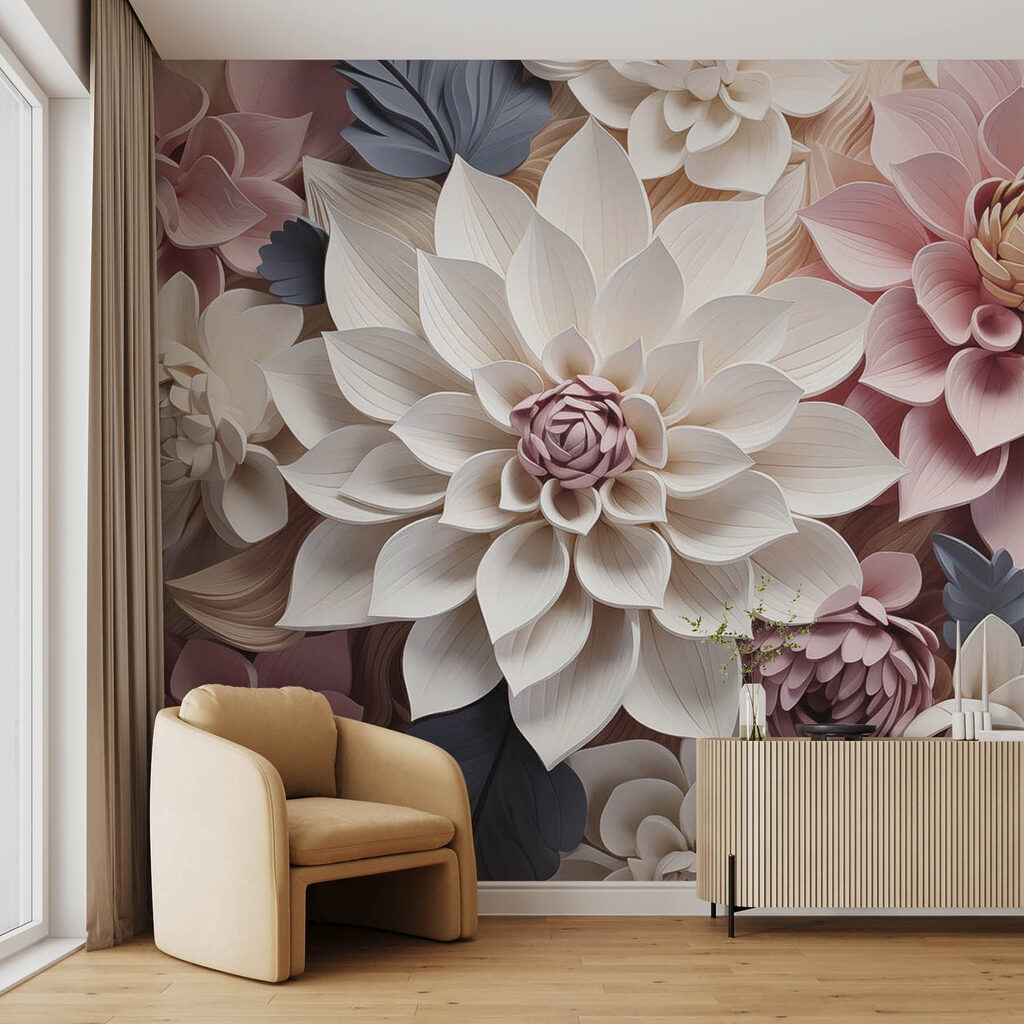 Flores pastel en relieve — interior 3