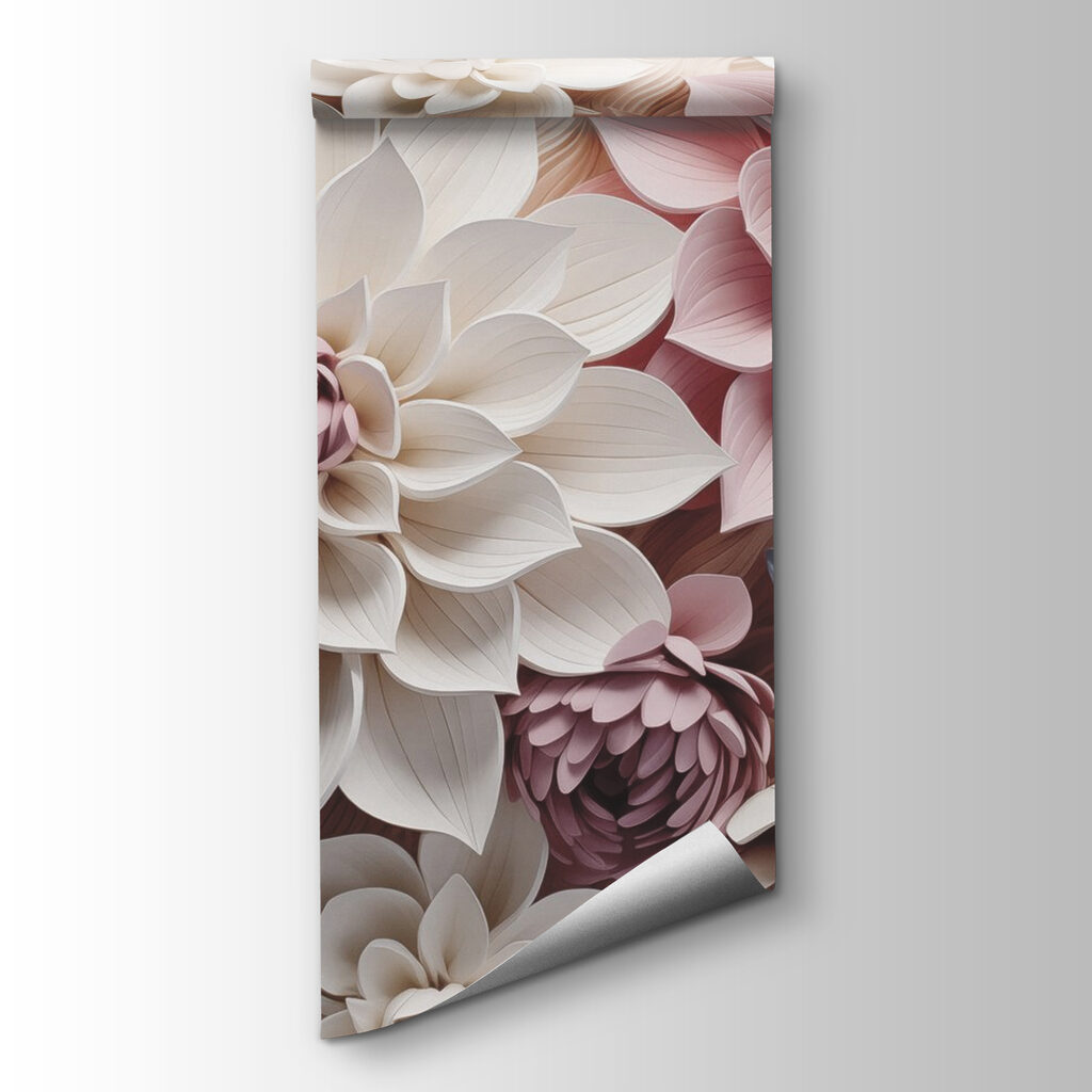 Flores pastel en relieve — vista del producto