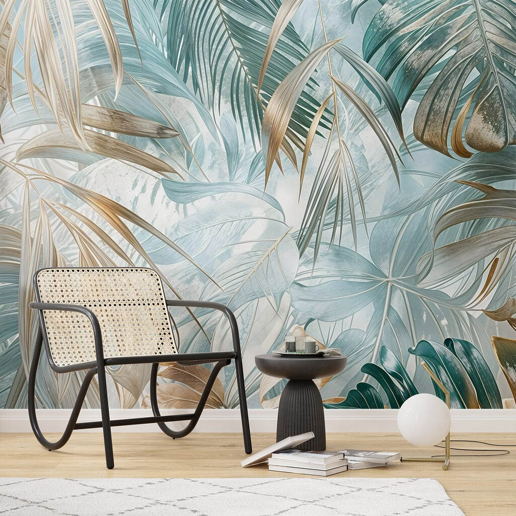 Hojas de palmera turquesa — interior 2