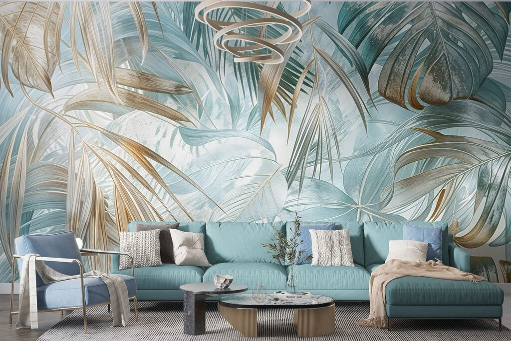 Hojas de palmera turquesa — interior 3