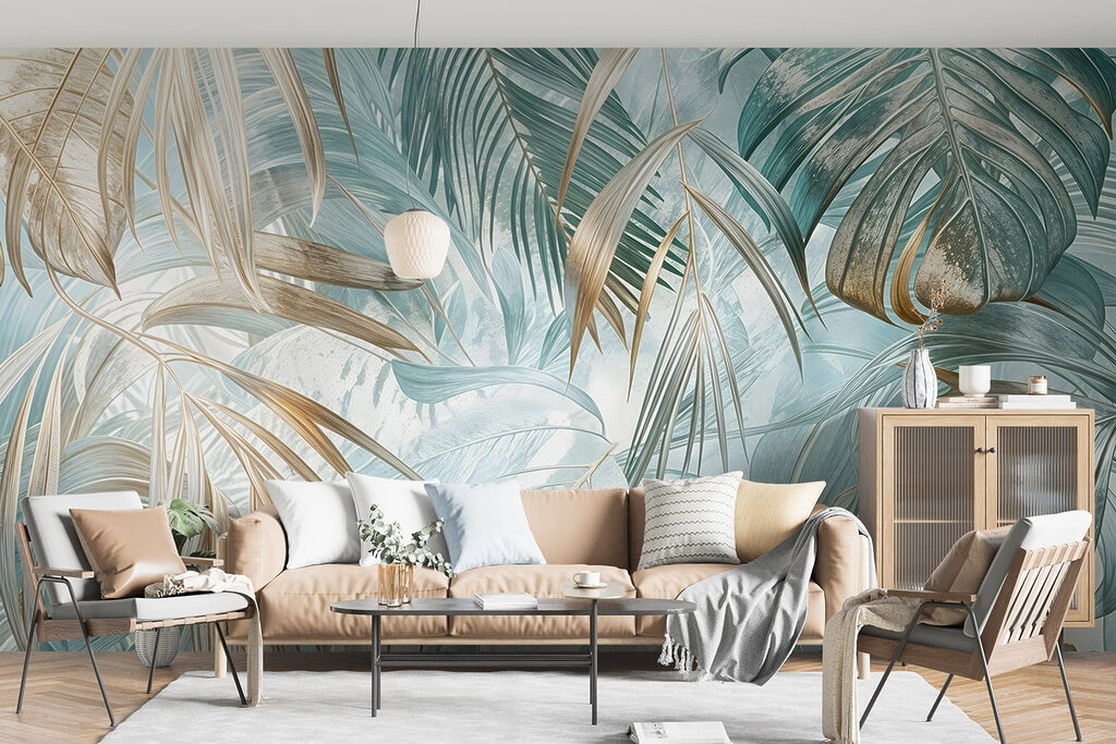 Hojas de palmera turquesa — interior 4