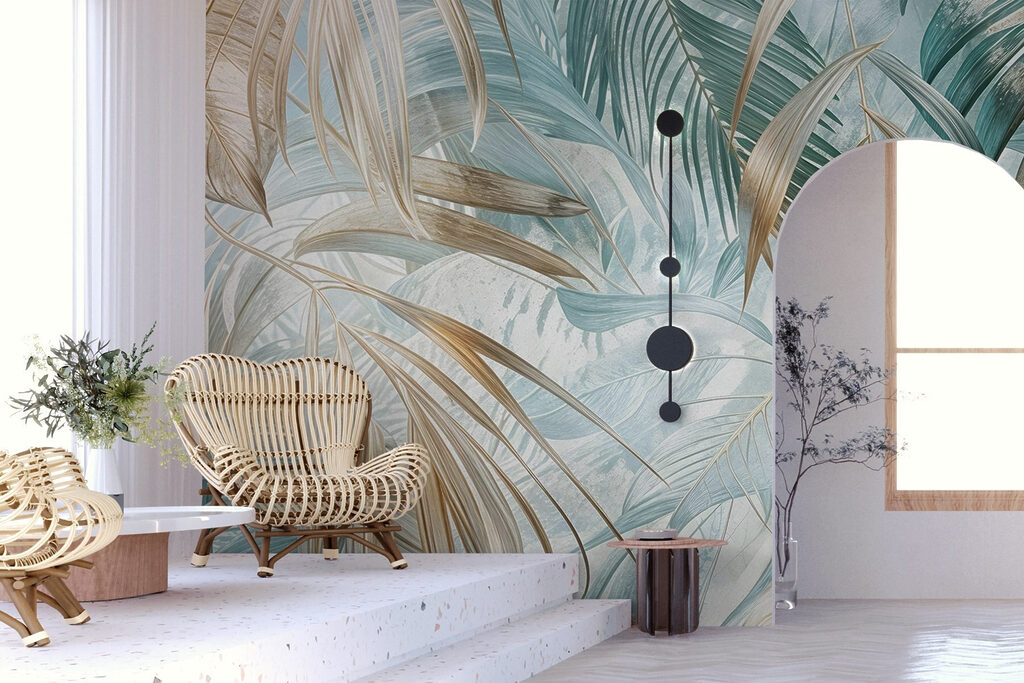 Hojas de palmera turquesa — interior 5