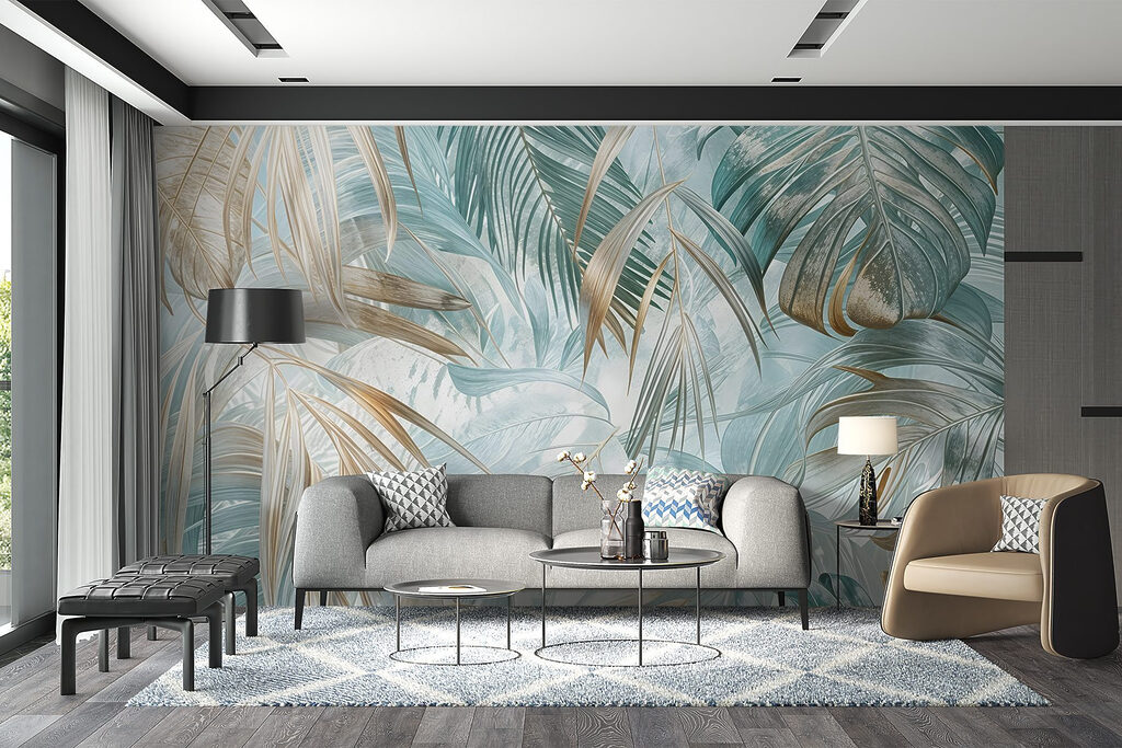 Hojas de palmera turquesa — interior 6