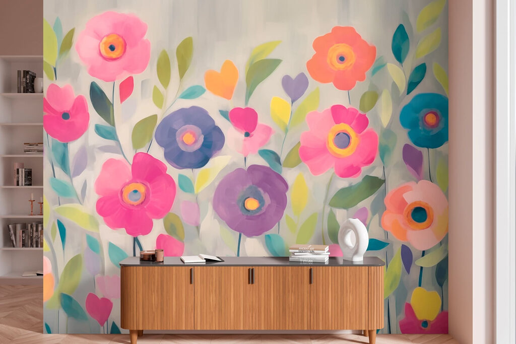 Flores coloridas en manchas — interior 1