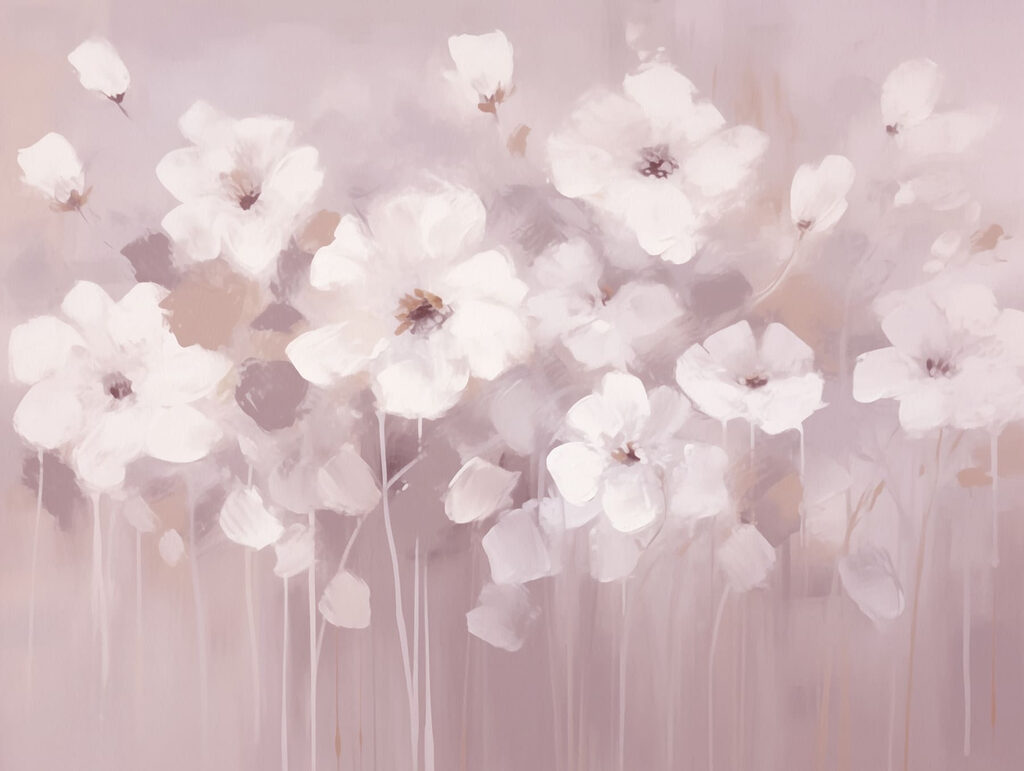 Flores suaves sobre beige — diseño completo