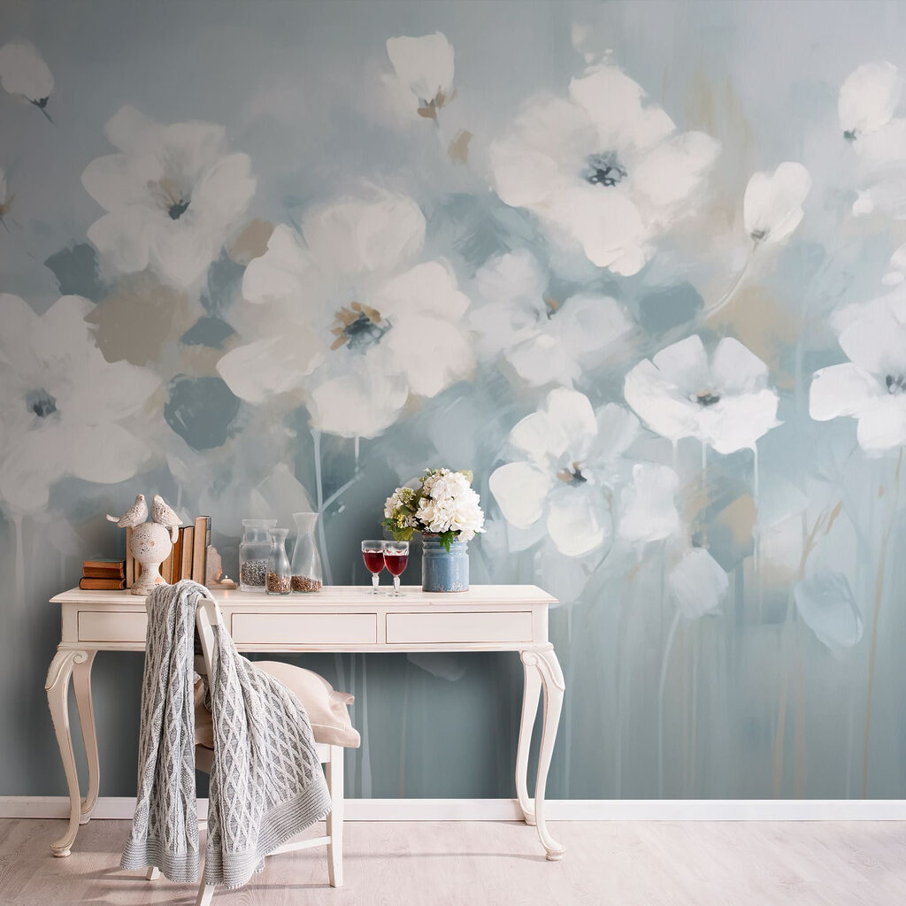 Flores suaves sobre beige — interior 1
