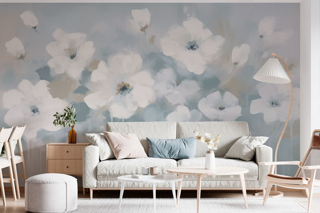 Flores suaves sobre beige — interior 2