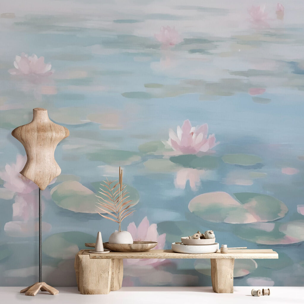 Nenúfares rosas sobre agua — interior 3