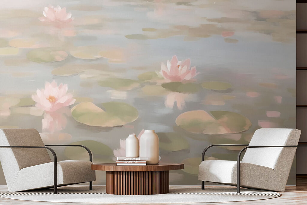 Nenúfares rosas sobre agua — interior 3