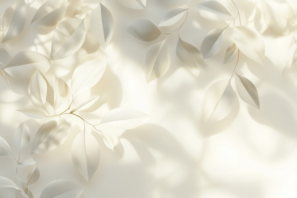 Hojas blancas con sombras — diseño completo