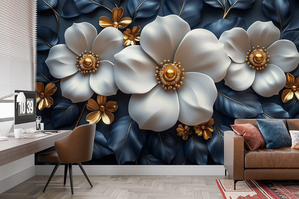 Flores en curvas fluidas — interior 2