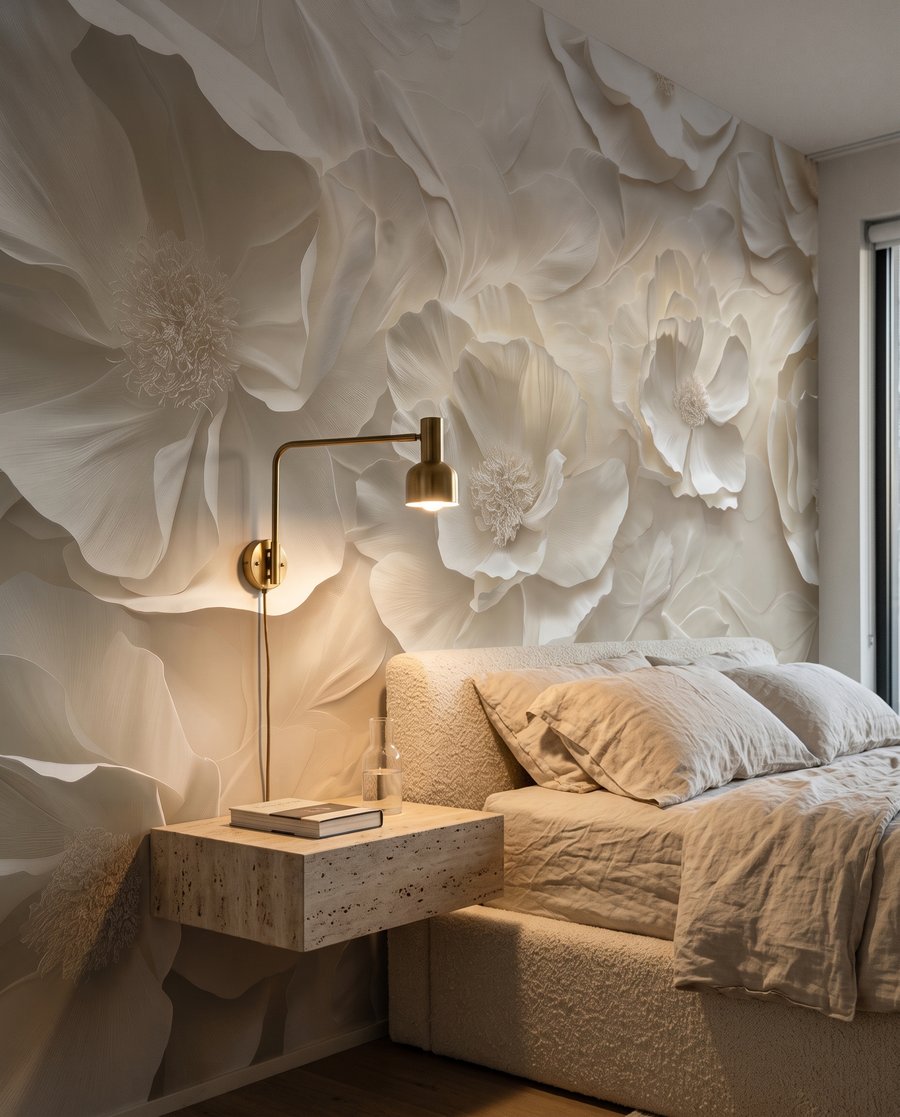 Flores crema en olas — interior 2