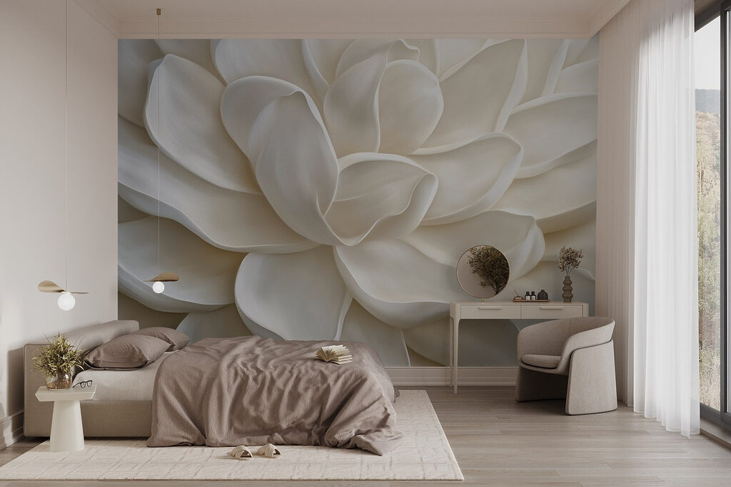 Flor blanca escultural — interior 2