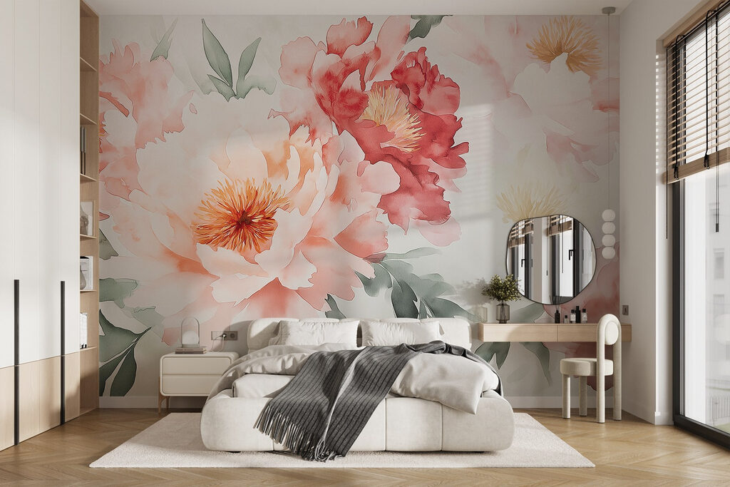 Flores rosas en acuarela — interior 2