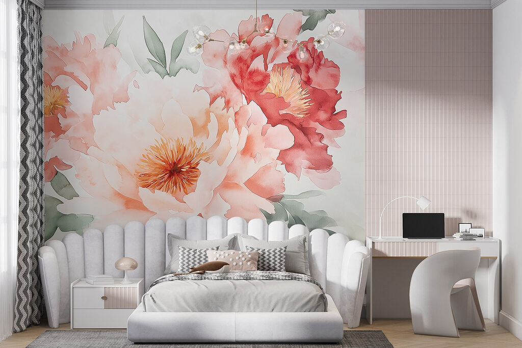 Flores rosas en acuarela — interior 4