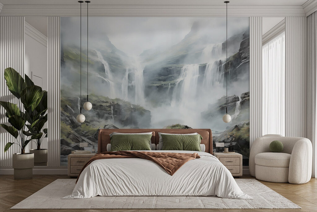 Cascada sobre rocas grises — interior 1