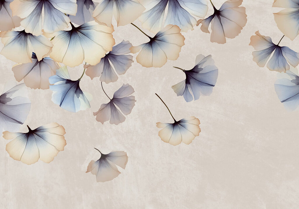 Hojas de ginkgo azules — diseño completo
