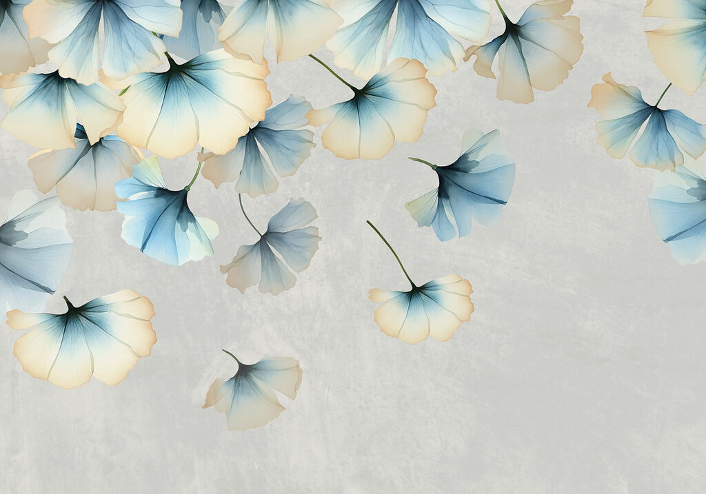 Hojas de ginkgo azules — diseño completo