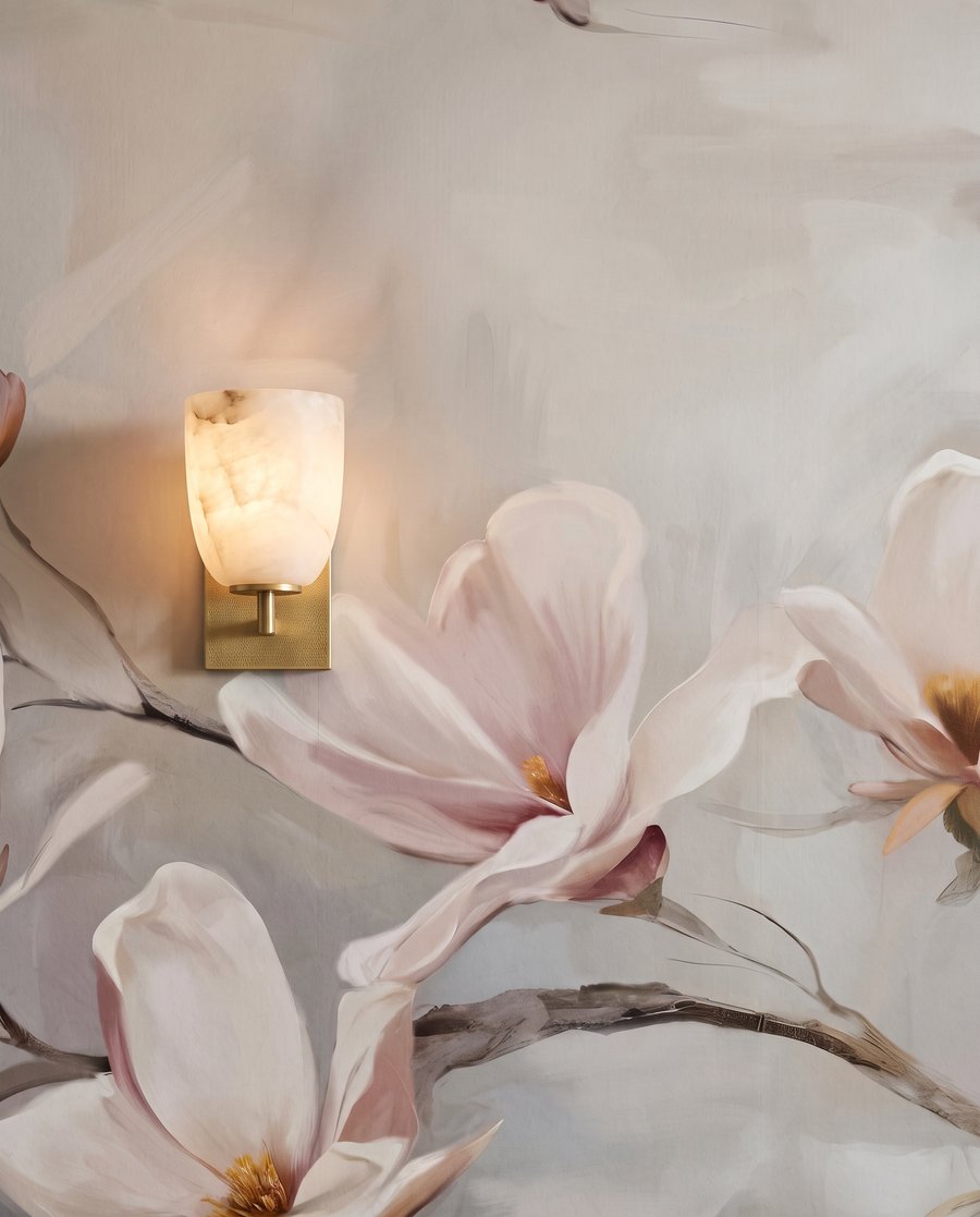 Flores blancas, rama oscura — detalle
