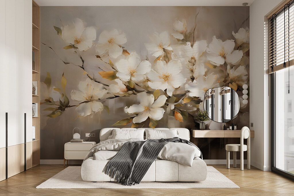 Flores blancas al óleo — interior 1