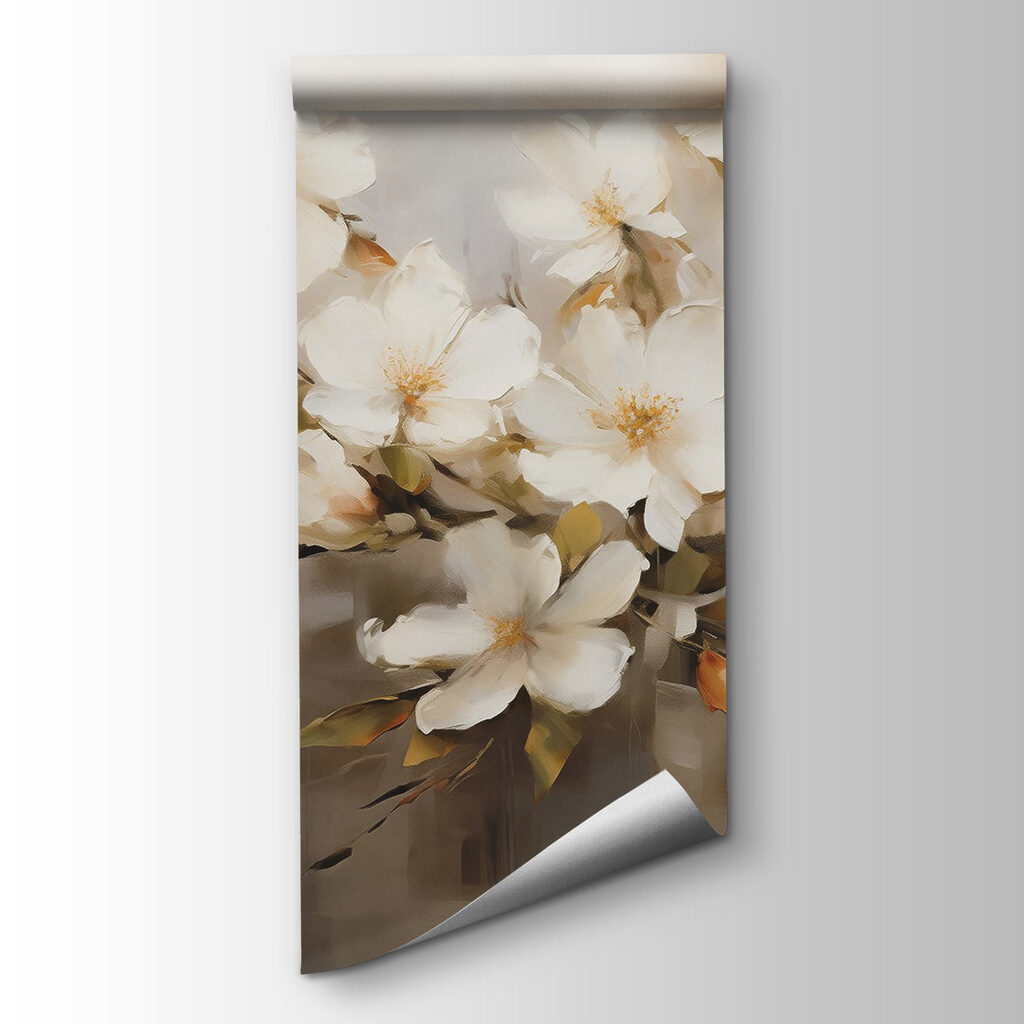 Flores blancas al óleo — vista del producto