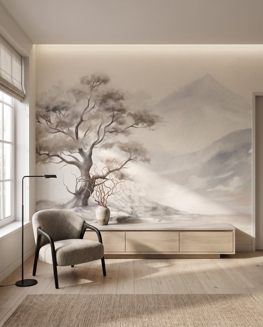 Árbol en paisaje brumoso — interior 4