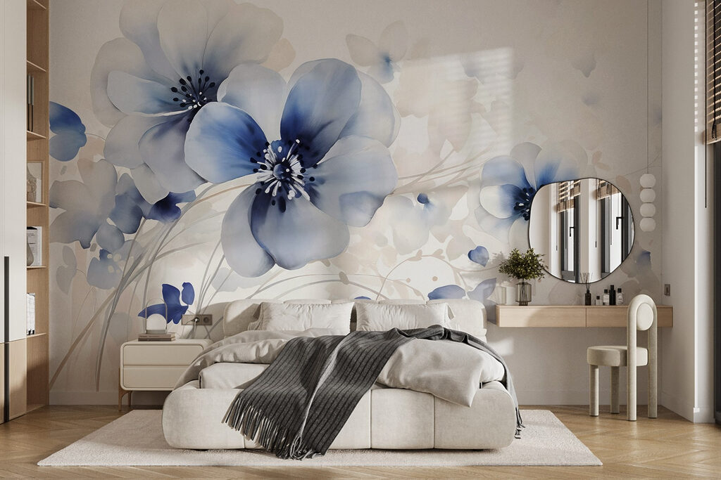 Tallos finos, flores azules — interior 2