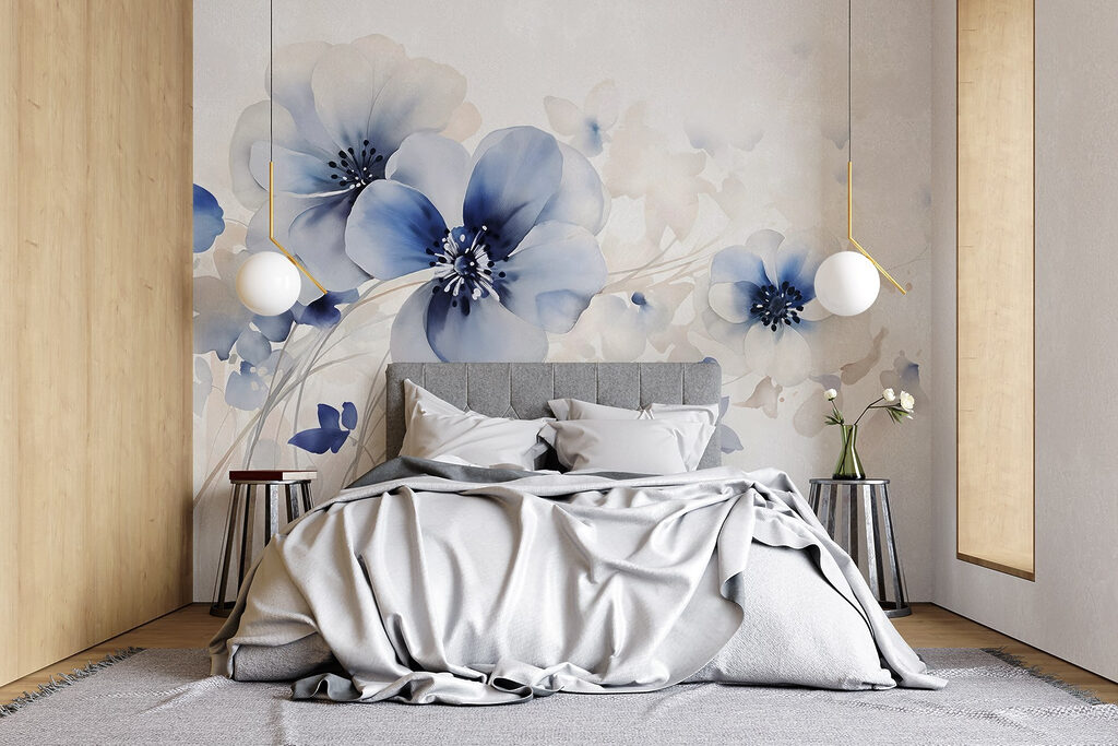 Tallos finos, flores azules — interior 3
