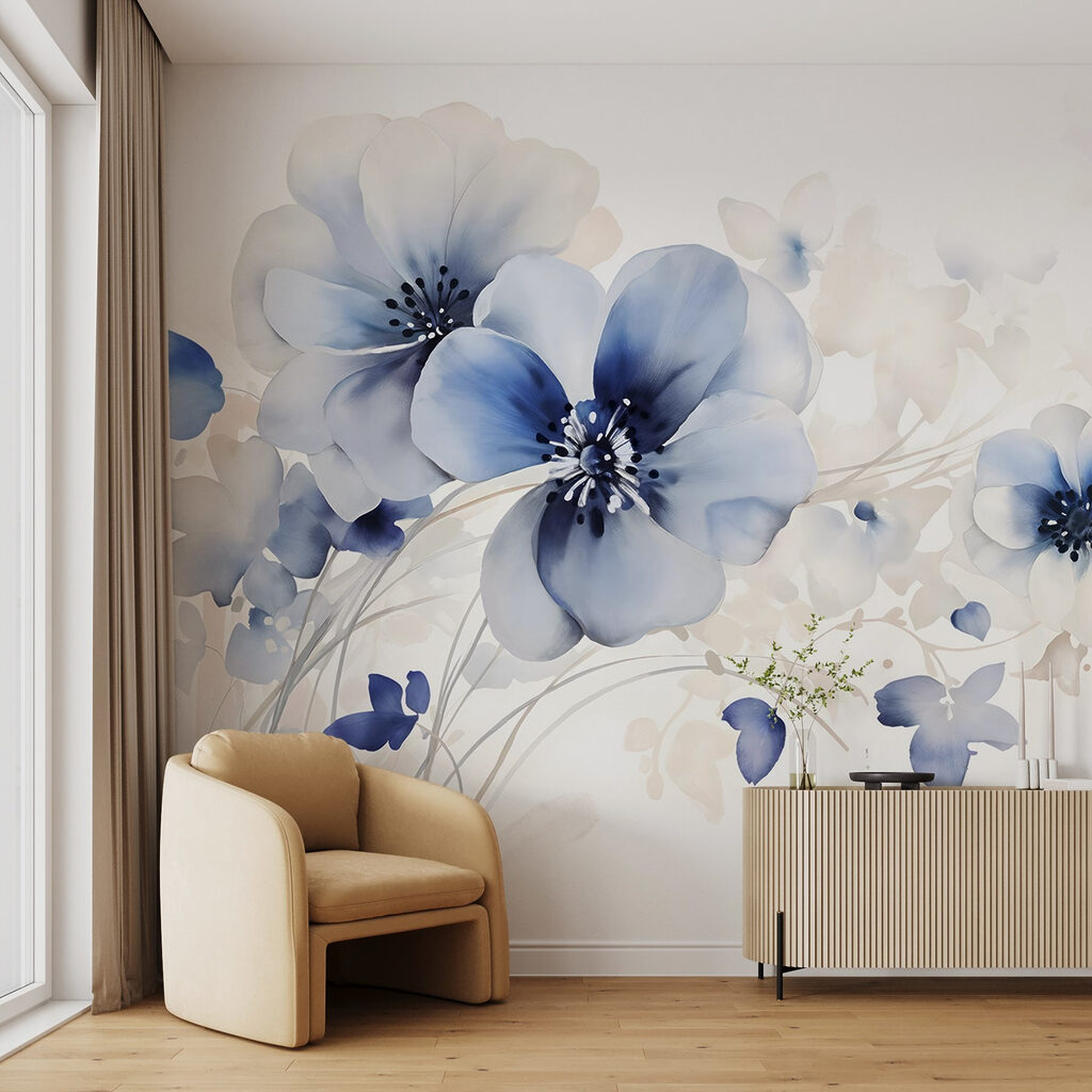 Tallos finos, flores azules — interior 4