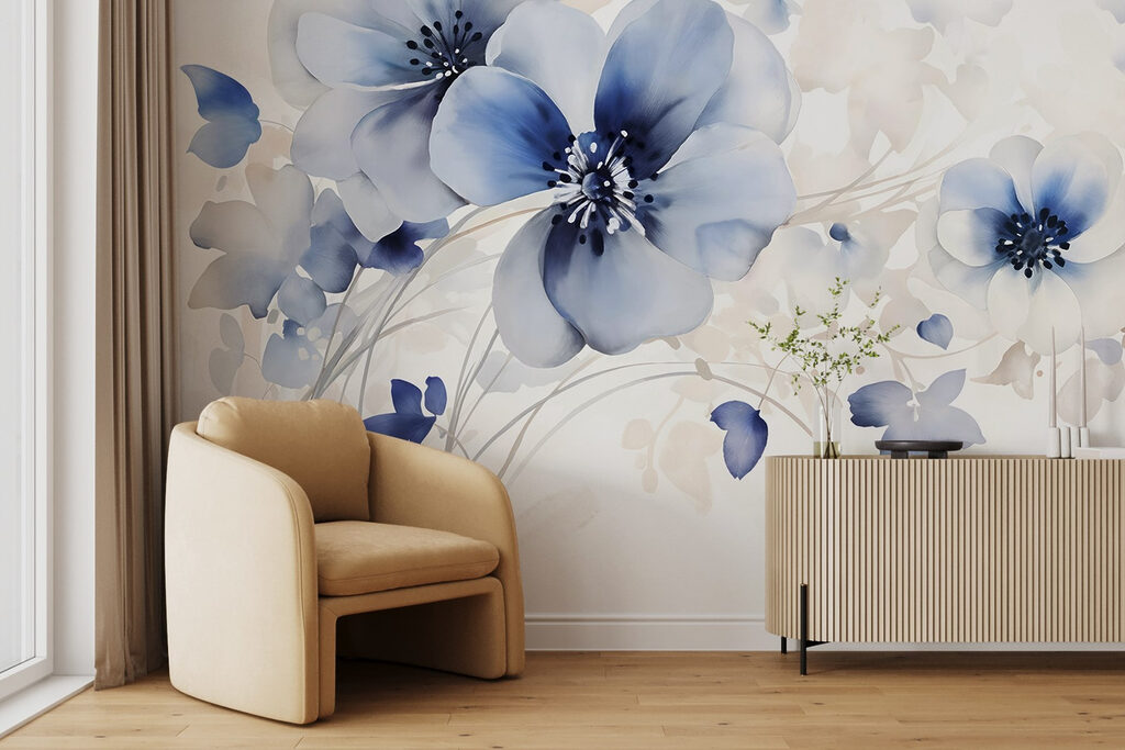 Tallos finos, flores azules — interior 6