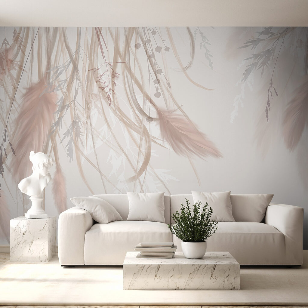 Plumas rosas colgantes — interior 4