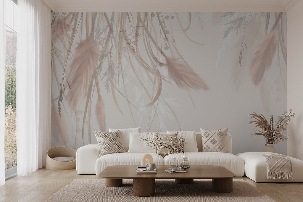 Plumas rosas colgantes — interior 5