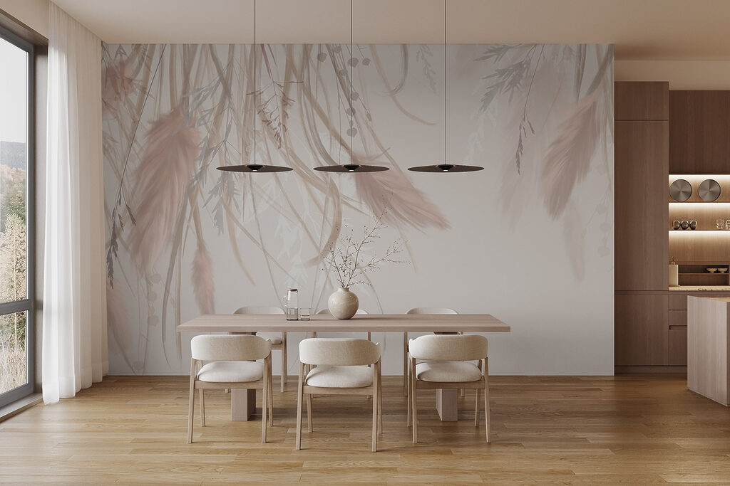 Plumas rosas colgantes — interior 6