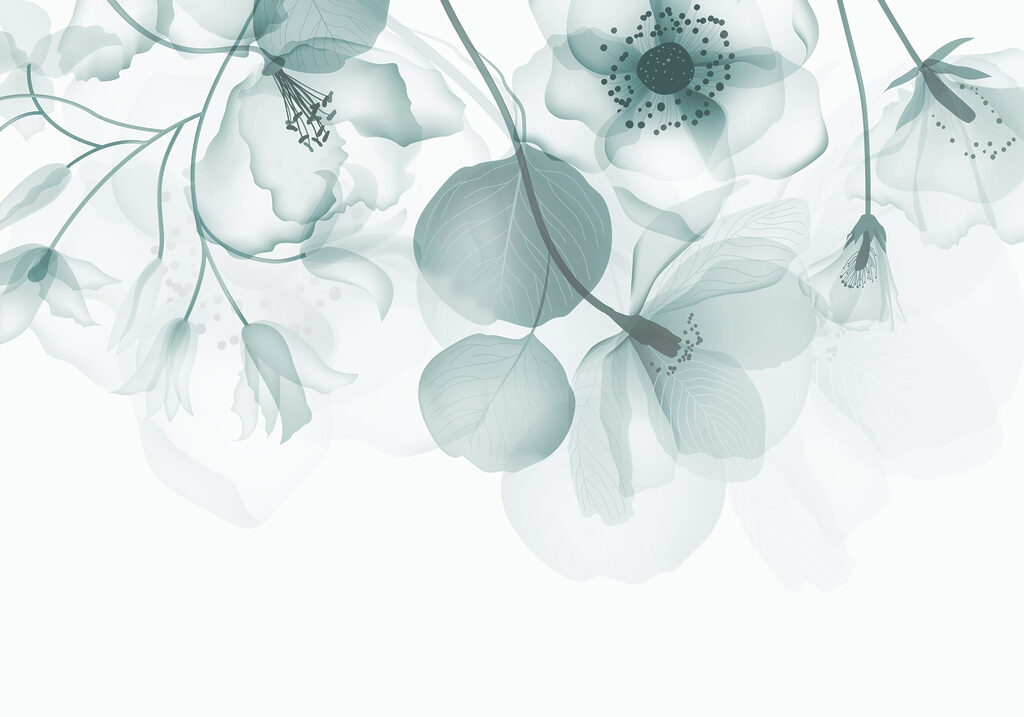 Flores translúcidas colgantes — diseño completo