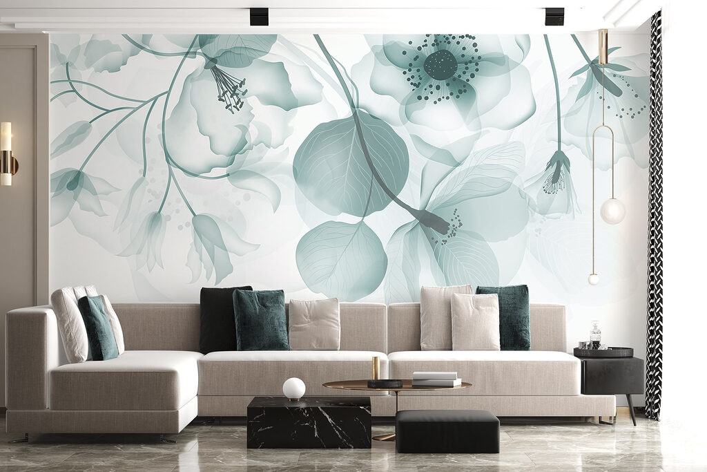 Flores translúcidas colgantes — interior 4