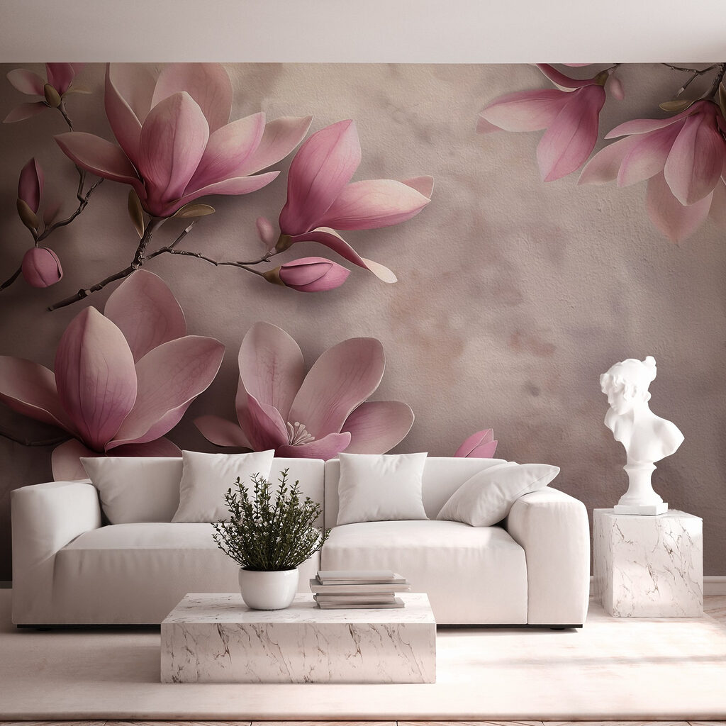 Magnolia rosa en ramas — interior 1