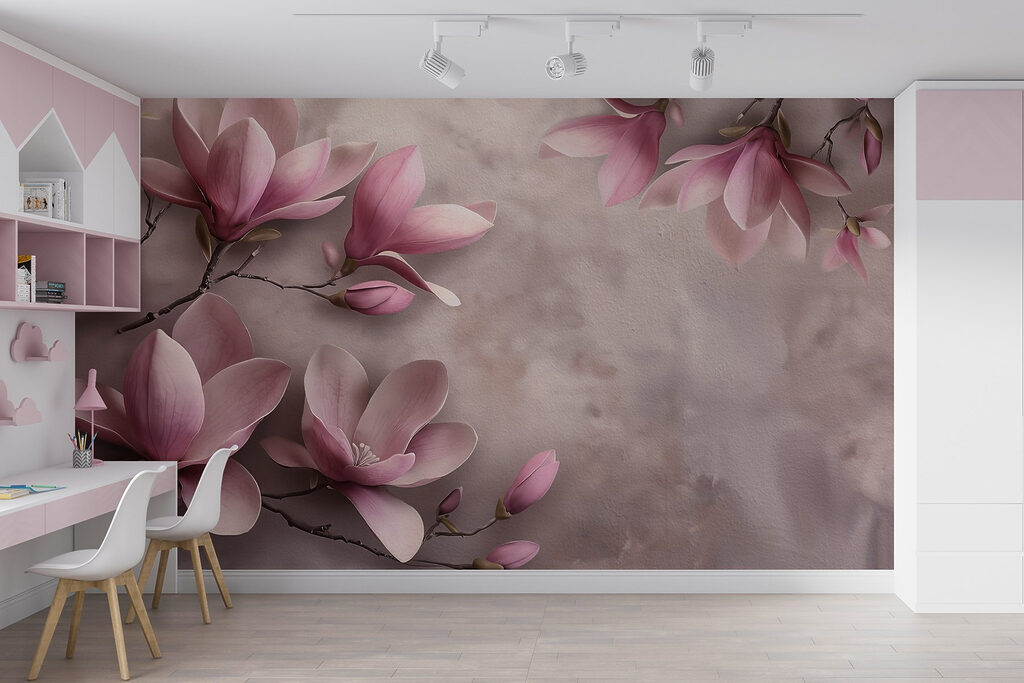 Magnolia rosa en ramas — interior 4