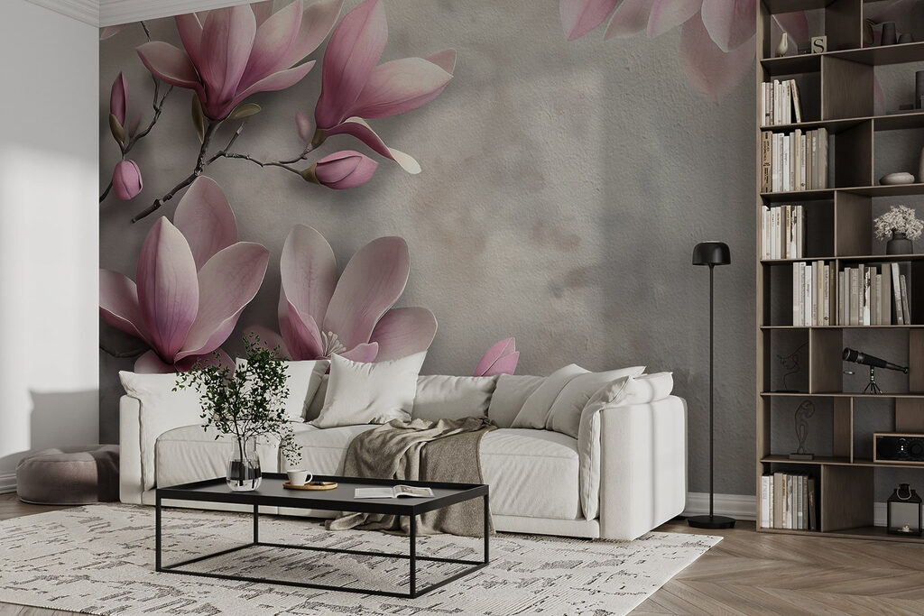 Magnolia rosa en ramas — interior 3