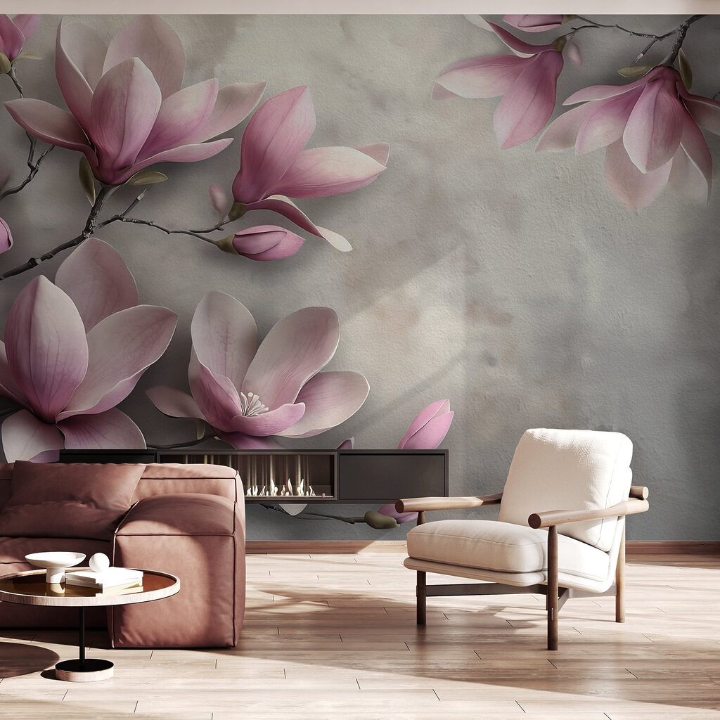 Magnolia rosa en ramas — interior 4