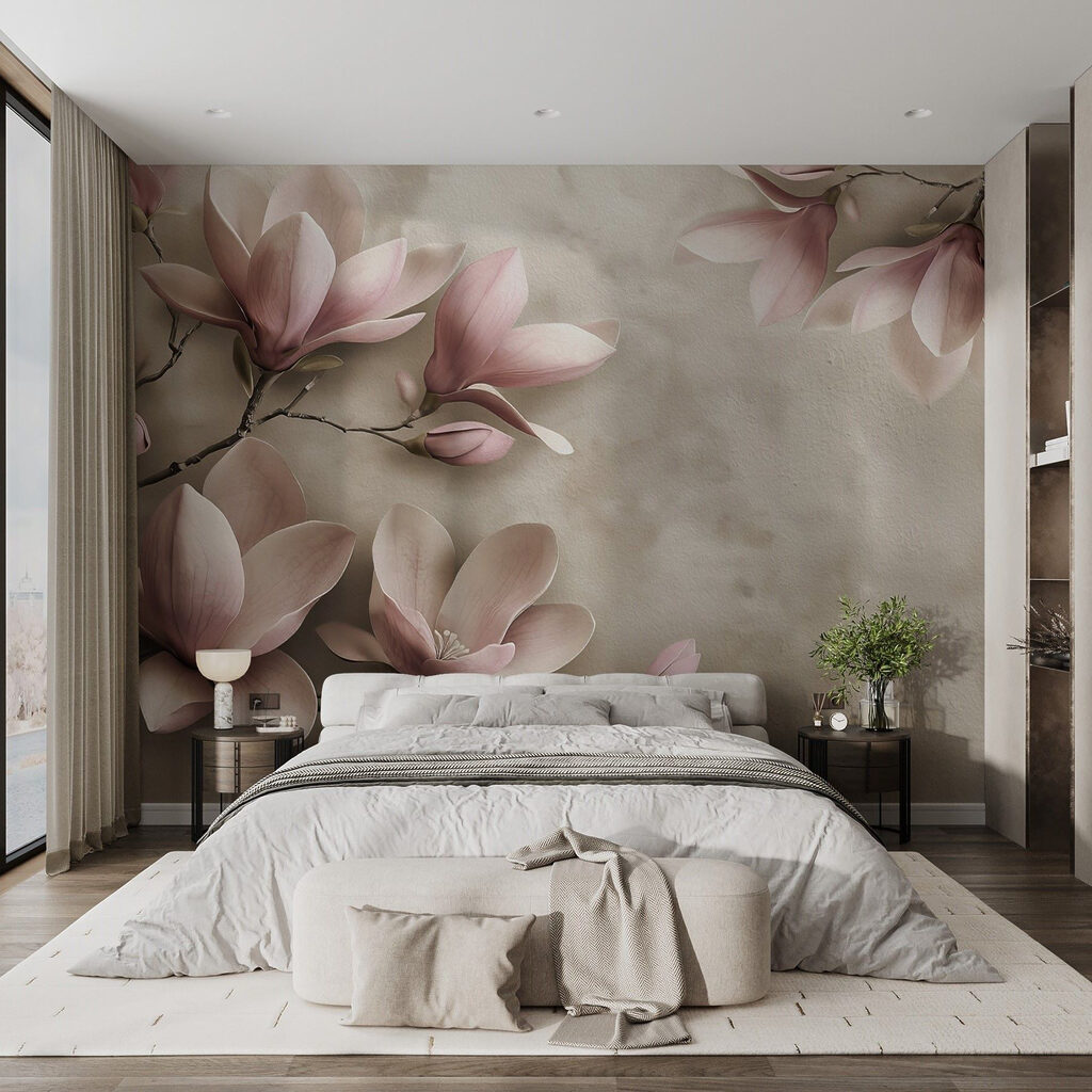 Magnolia rosa en ramas — interior 2