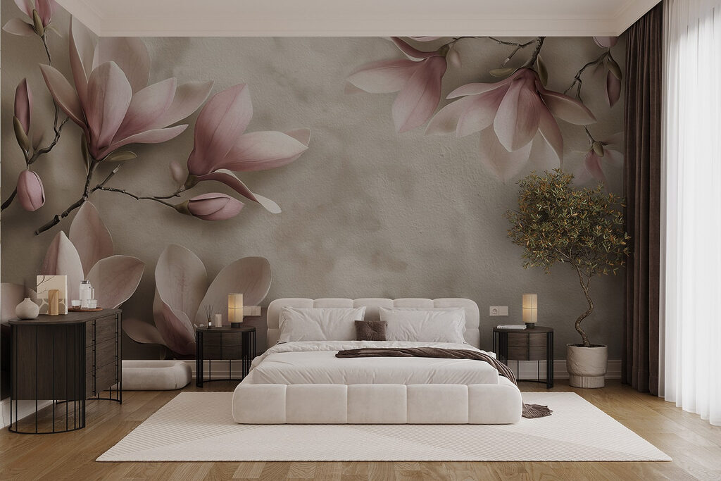 Magnolia rosa en ramas — interior 3