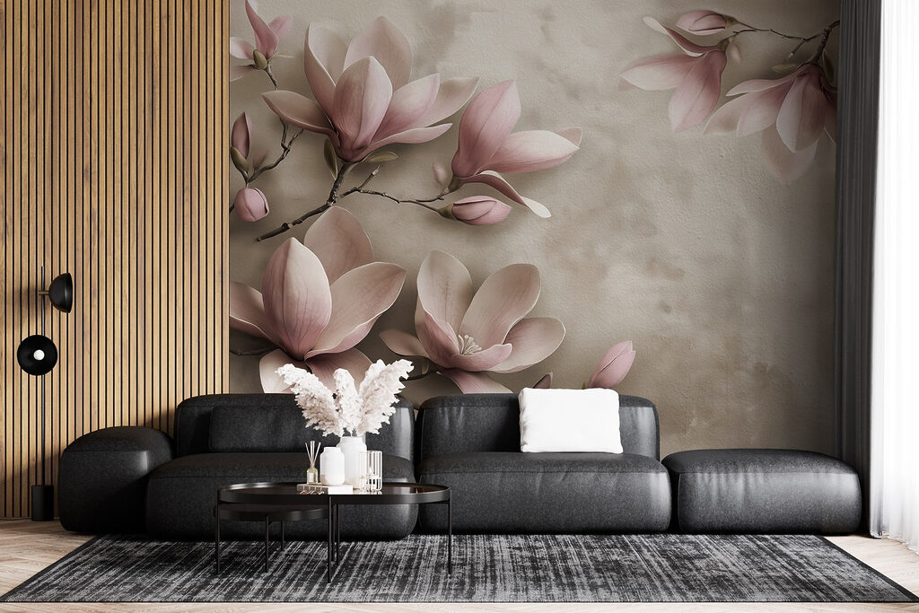 Magnolia rosa en ramas — interior 4
