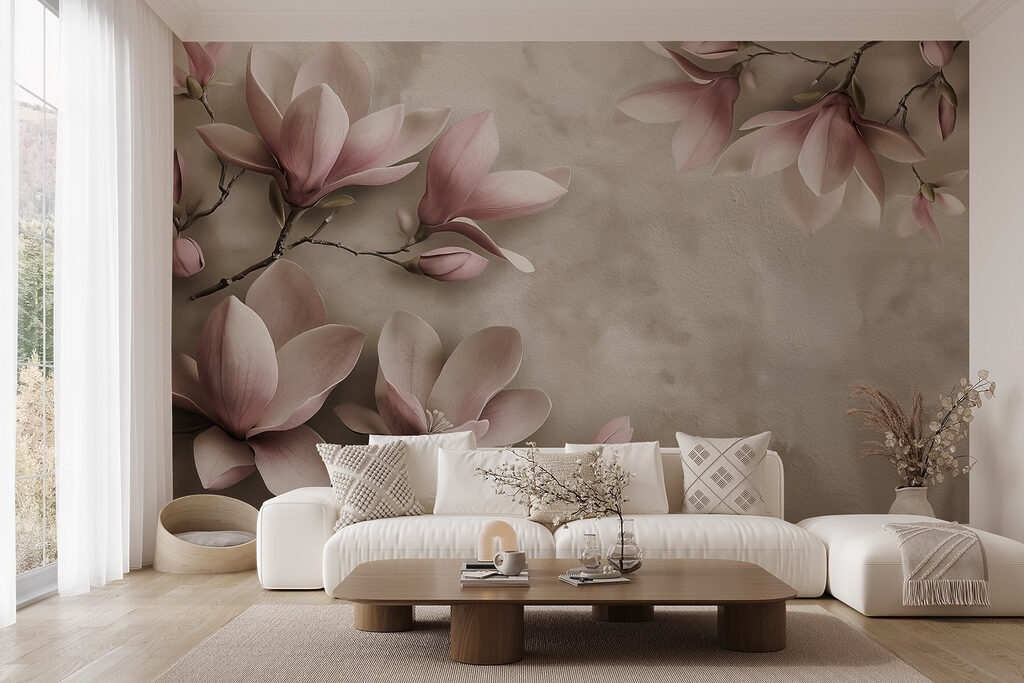 Magnolia rosa en ramas — interior 5