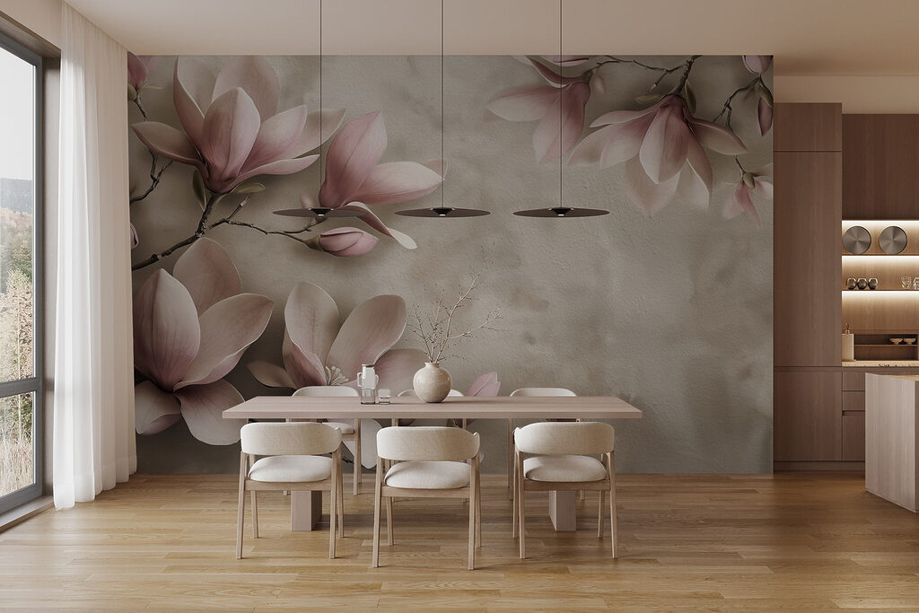 Magnolia rosa en ramas — interior 6