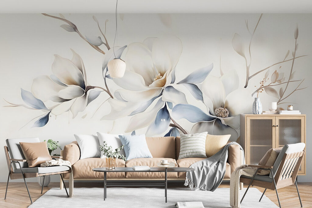Flores blancas en tallo — interior 3